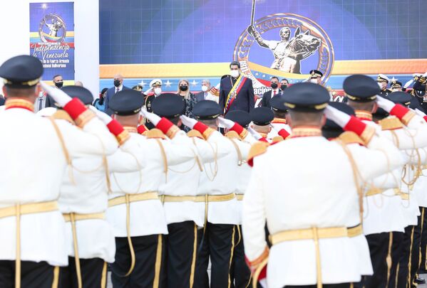 Presidente da Venezuela, Nicolás Maduro, durante a celebração do Dia da Independência, em Caracas, 5 de julho de 2021 - Sputnik Brasil