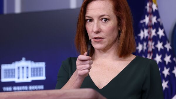 A secretária de imprensa da Casa Branca, Jen Psaki, realiza a coletiva de imprensa diária na Casa Branca em Washington, EUA, em 25 de fevereiro de 2021 - Sputnik Brasil