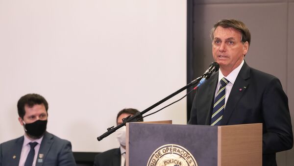 O presidente da República Jair Bolsonaro, durante solenidade de abertura da semana nacional de políticas sobre drogas, 22 de junho de 2020 - Sputnik Brasil