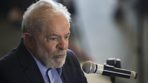 O ex-presidente Lula (PT) durante entrevista coletiva de imprensa no Sindicato dos Metalúrgicos do ABC, em São Bernardo do Campo, 10 de março de 2021 - Sputnik Brasil