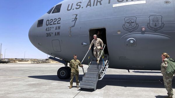 Força Aérea dos EUA durante chegada a Bagdá, no Iraque (foto de arquivo) - Sputnik Brasil