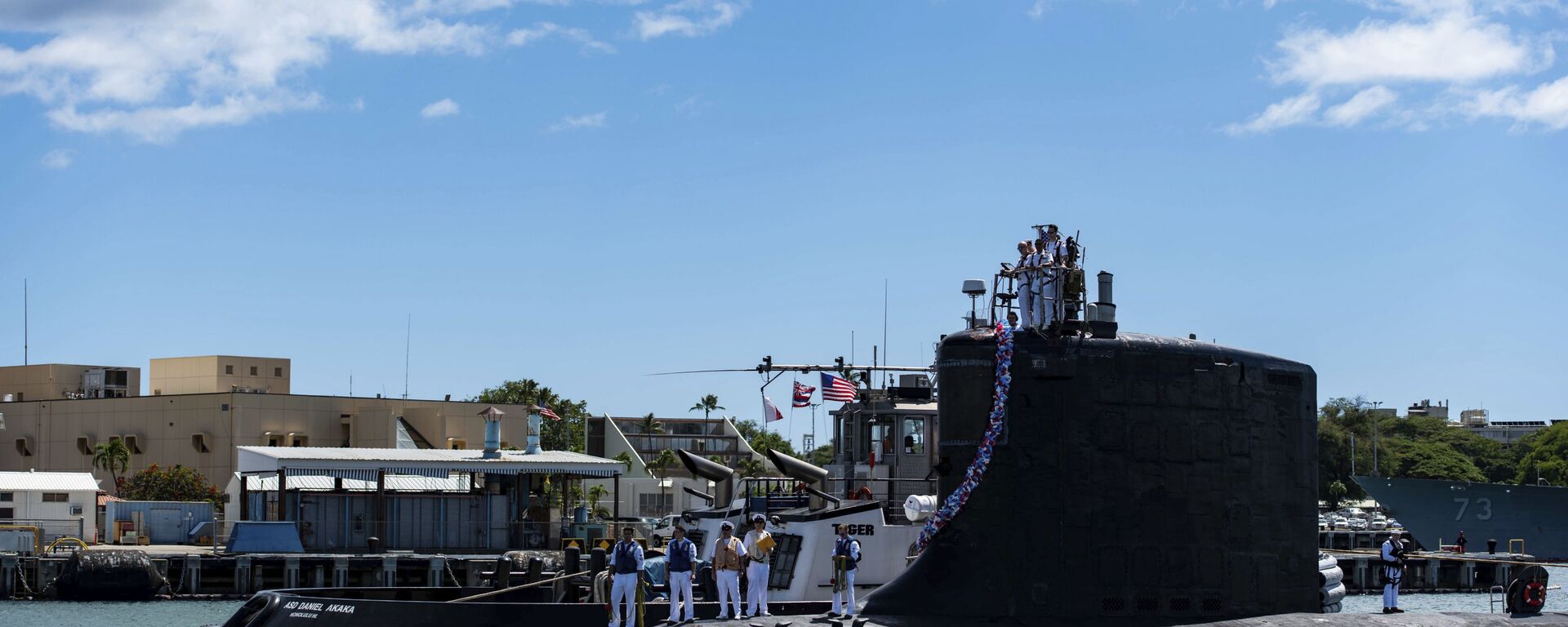 Submarino de ataque rápido USS Illinois (SSN 786) volta à Base Conjunta Pearl Harbor-Hickam, 13 de setembro de 2021 - Sputnik Brasil, 1920, 26.05.2026