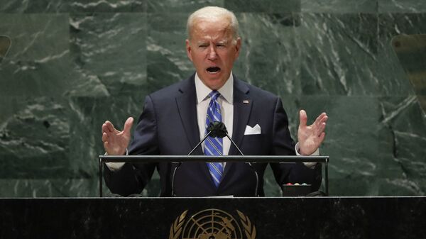 Presidente dos EUA, Joe Biden, discursa na 76ª sessão da Assembleia Geral da ONU em 21 de setembro de 2021 na sede da ONU, em Nova York, EUA - Sputnik Brasil