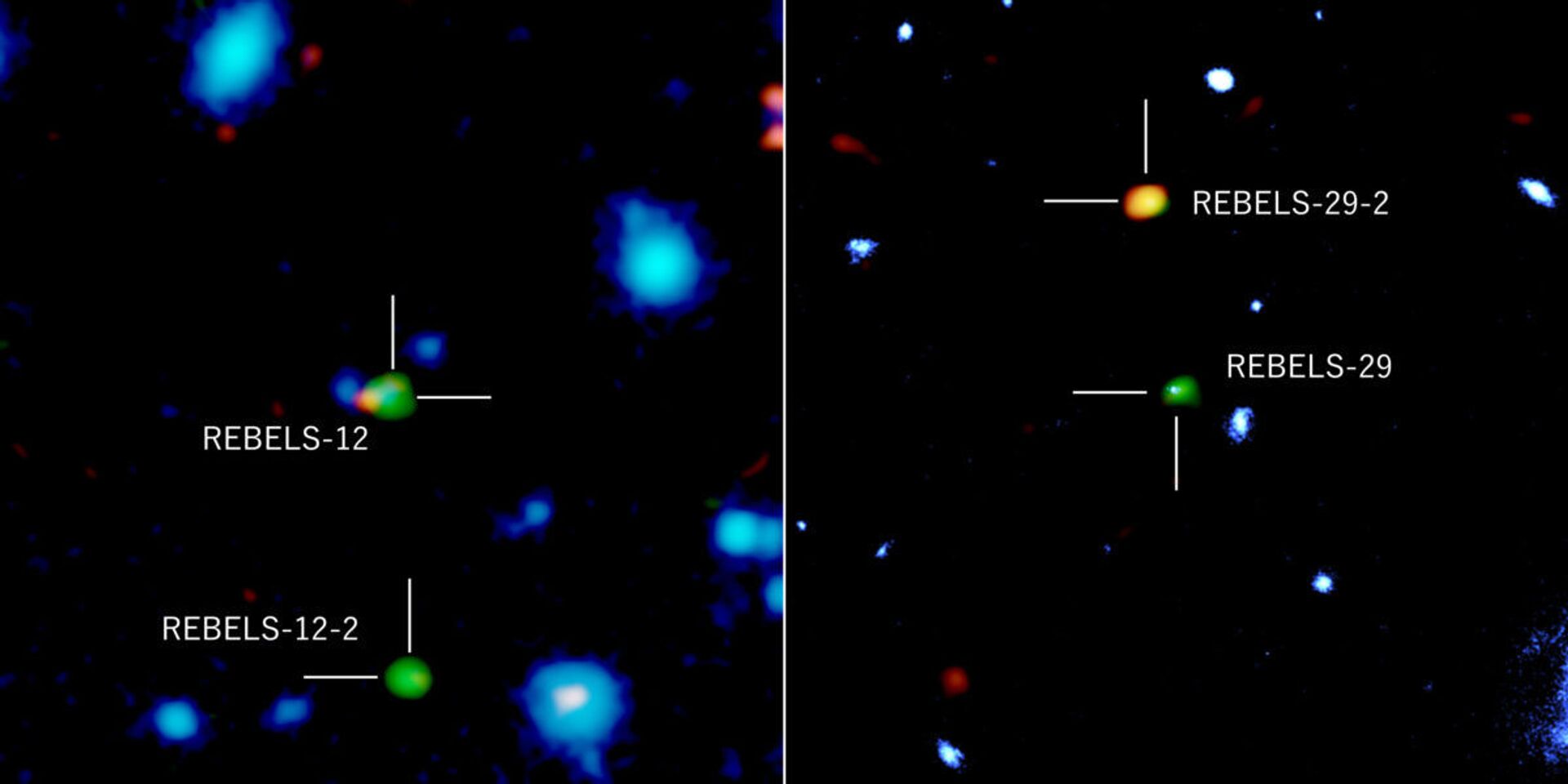 Galáxias REBELS-12-2 e REBELS-29-2 - Sputnik Brasil, 1920, 09.11.2021