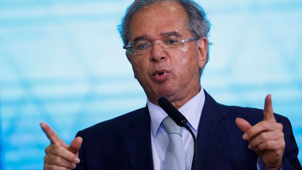 Ministro da Economia do Brasil, Paulo Guedes no Palácio do Planalto em Brasília, Brasil - Sputnik Brasil