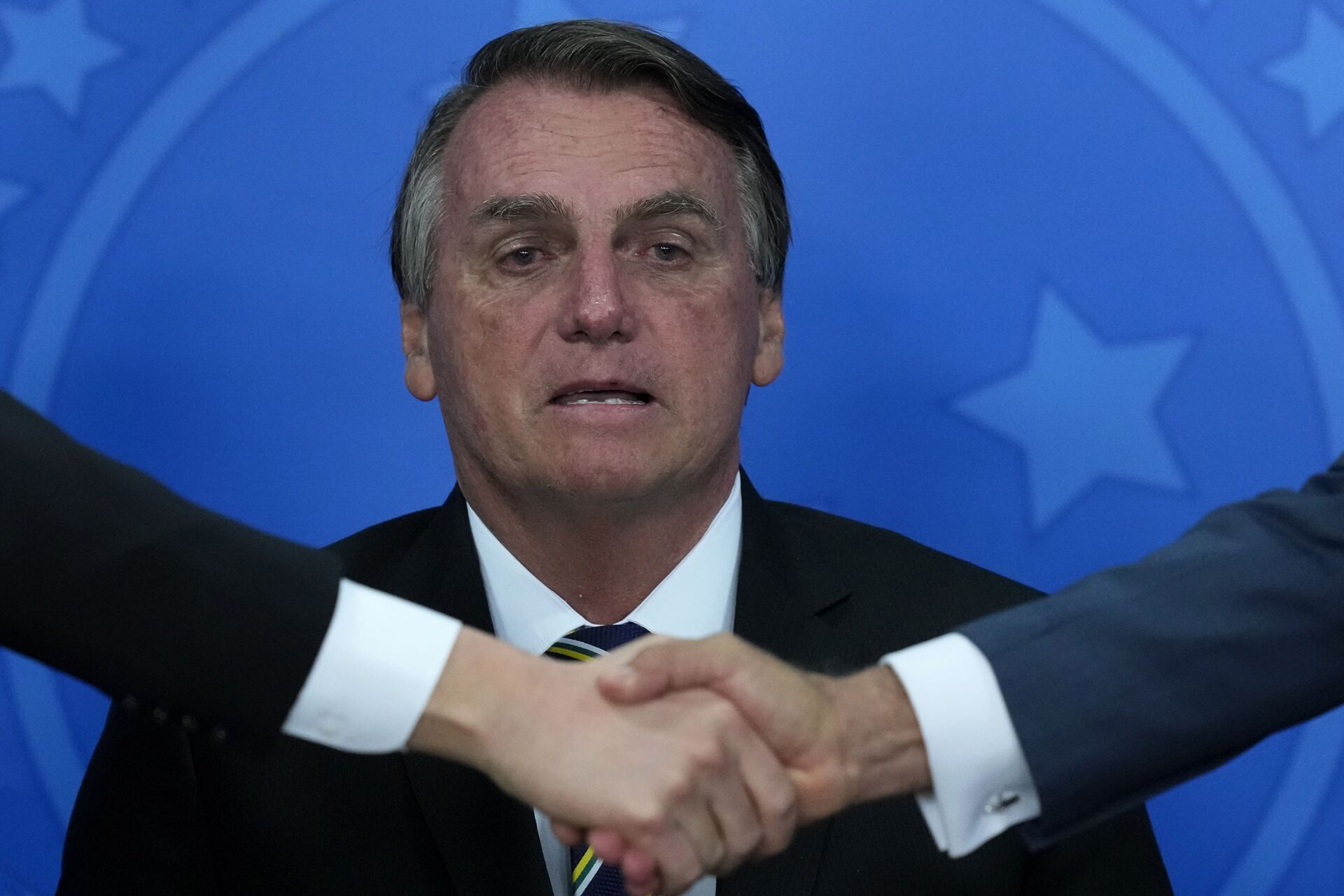 Presidente Jair Bolsonaro durante cerimônia no Palácio do Planalto, 20 de outubro de 2021 - Sputnik Brasil, 1920, 09.11.2021