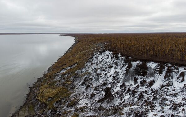 Vista de Duvanny Yar e do rio Kolyma na república da Yakútia, Rússia, 13 de setembro de 2021. - Sputnik Brasil