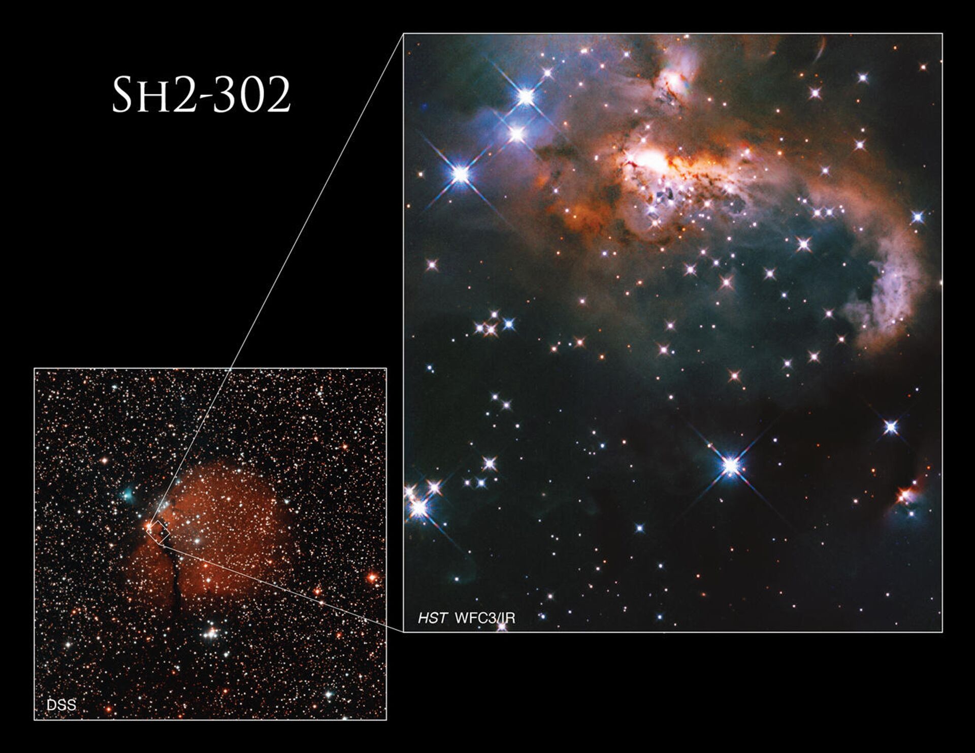 O Telescópio Espacial Hubble registrou uma pequena parte da grande nebulosa boneco de neve - Sputnik Brasil, 1920, 11.11.2021