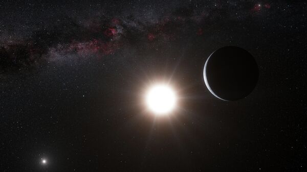 Representação artística de planeta orbitando a estrela Alfa Centauri B, parte do sistema estelar triplo Alfa Centauri, o mais próximo do Sistema Solar - Sputnik Brasil