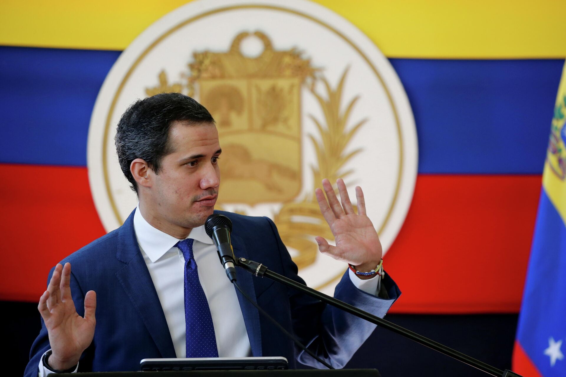 Juan Guaidó, opositor venezuelano, discursa um dia após eleições regionais e locais em Caracas, Venezuela, 22 de novembro de 2021 - Sputnik Brasil, 1920, 20.12.2021