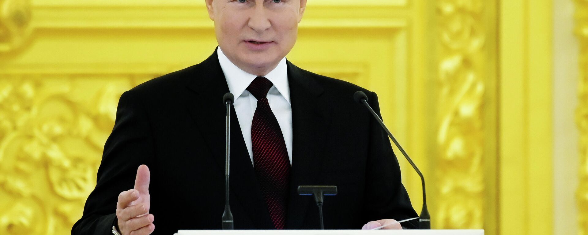 O presidente russo, Vladimir Putin, fala durante cerimônia para receber as credenciais de embaixadores estrangeiros no Kremlin, em Moscou, Rússia, 1º de dezembro de 2021 - Sputnik Brasil, 1920, 01.12.2021