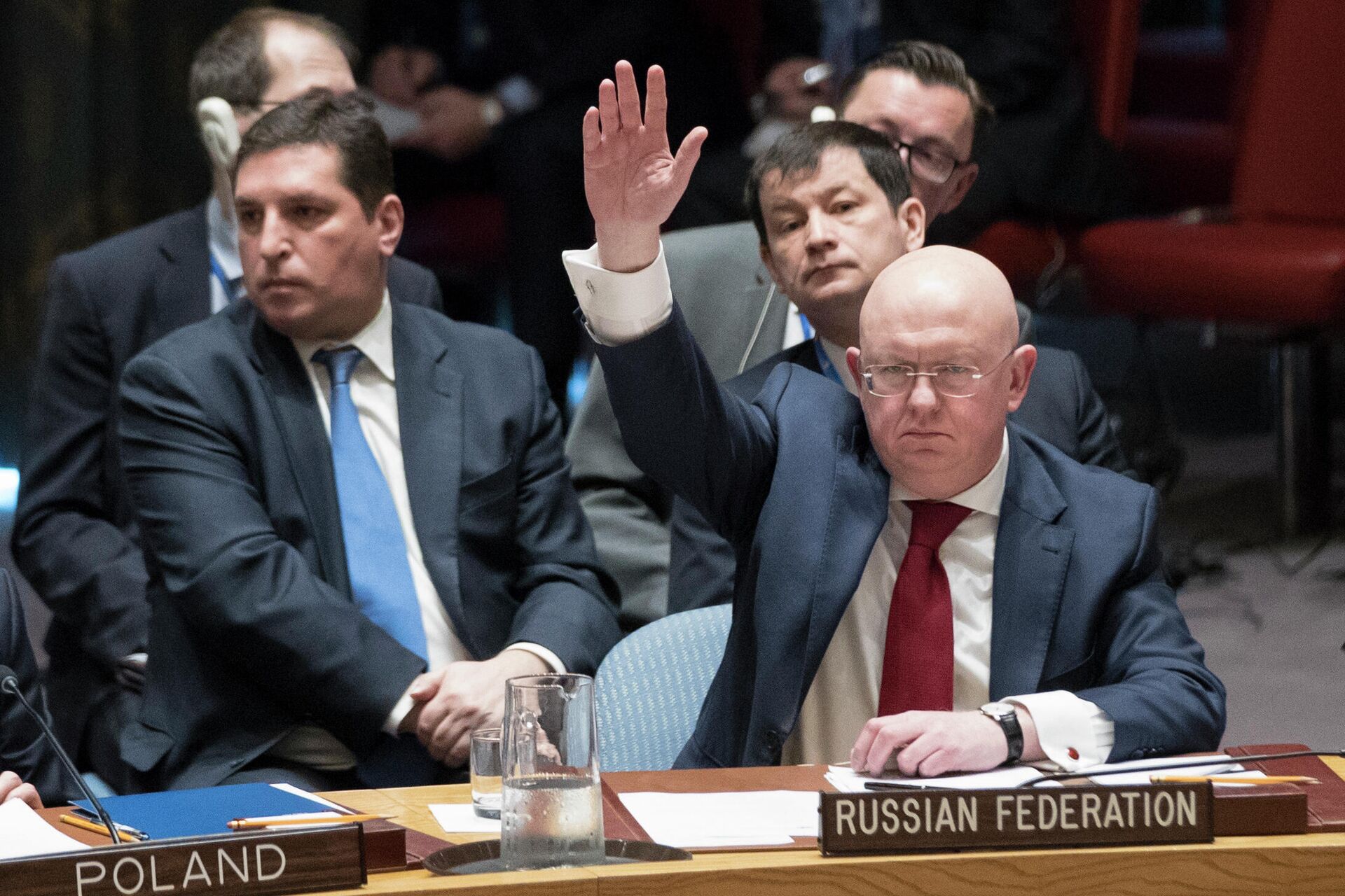 Embaixador da Rússia na ONU, Vasily Nebenzya, na reunião do Conselho de Segurança das Nações Unidas - Sputnik Brasil, 1920, 06.04.2022