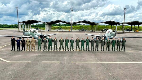 Força Aérea Brasileira (FAB) em intercâmbio com a Força Aérea dos EUA (USAF), na base aérea de Porto Velho (BAPV), em Rondônia - Sputnik Brasil