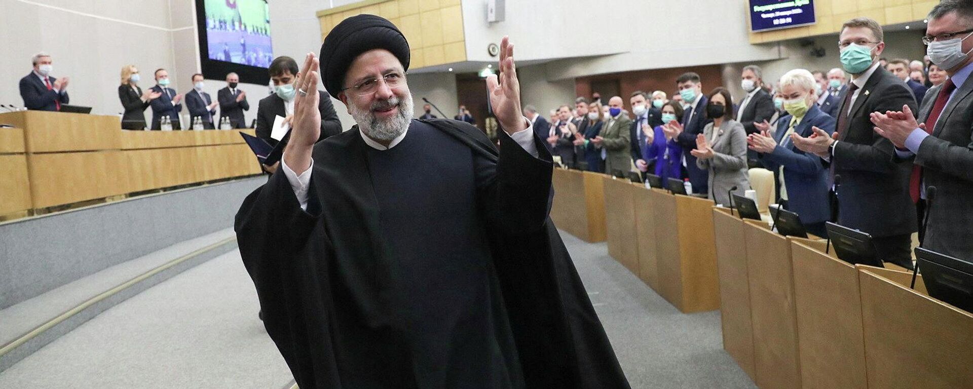 Presidente iraniano, Ebrahim Raisi, durante sua visita à câmara baixa do parlamento russo, Moscou, 20 de janeiro de 2022 - Sputnik Brasil, 1920, 21.01.2022