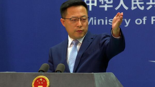 Zhao Lijian, porta-voz do Ministério das Relações Exteriores chinês, durante coletiva de imprensa em Pequim, China, 19 de janeiro de 2022 - Sputnik Brasil