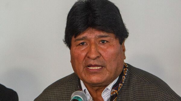 O ex-presidente da Bolívia Evo Morales durante entrevista coletiva no hotel Fiesta Americana na Cidade do México, em 22 de outubro de 2021 - Sputnik Brasil