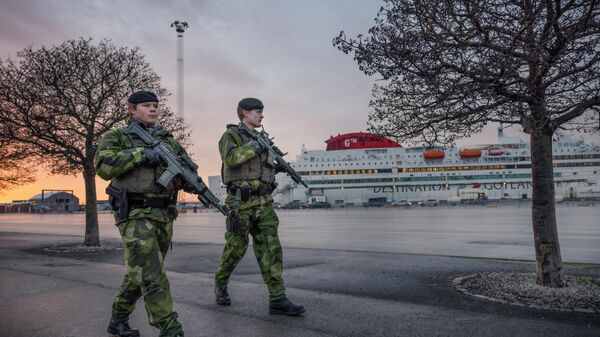 Militares do regimento de patrulha no porto de Visby em Gotland, Suécia, 13 de janeiro de 2022 - Sputnik Brasil