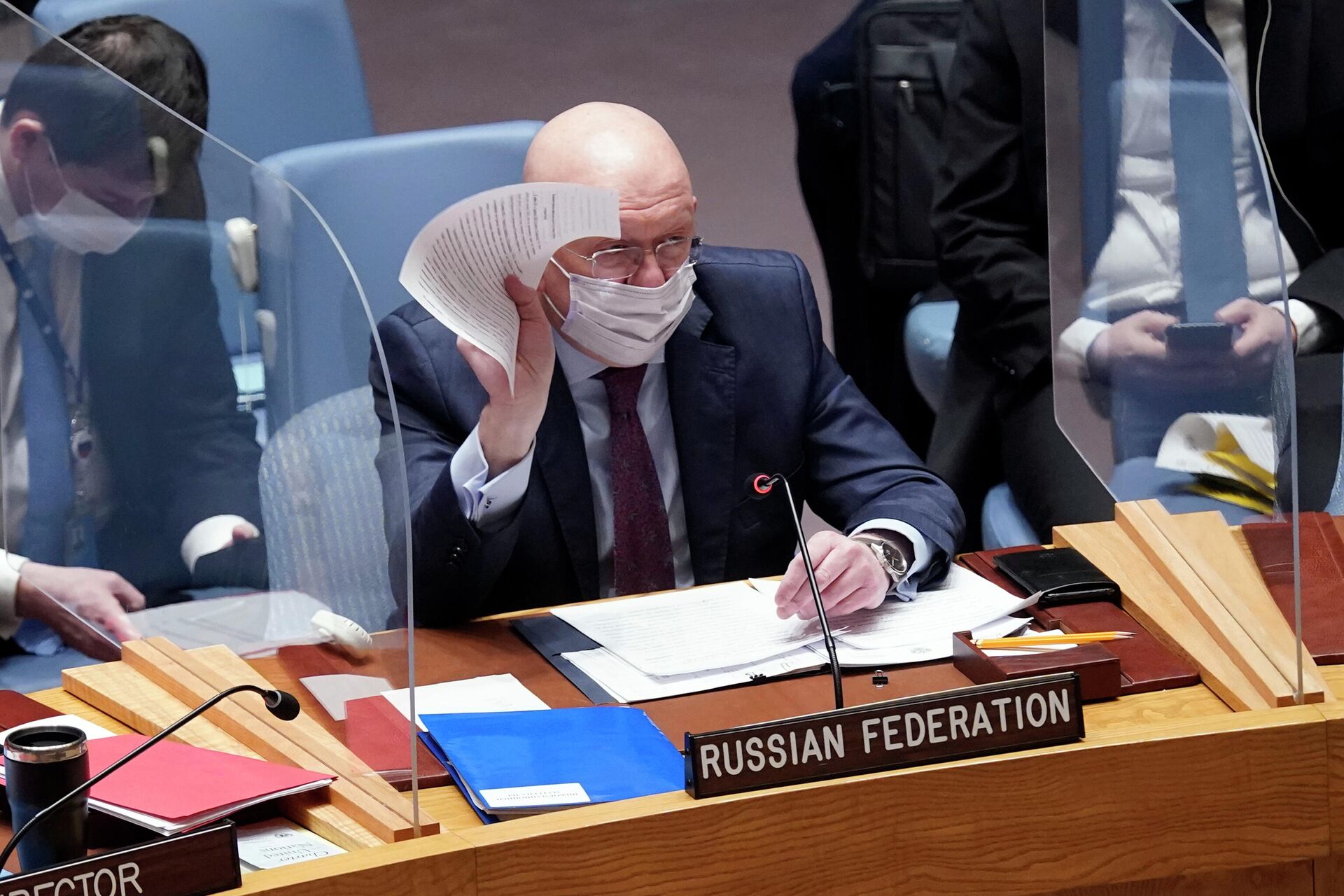 Embaixador da Rússia na ONU, Vasily Nebenzya, fala no Conselho de Segurança das Nações Unidas, 31 de janeiro de 2022 - Sputnik Brasil, 1920, 26.04.2022