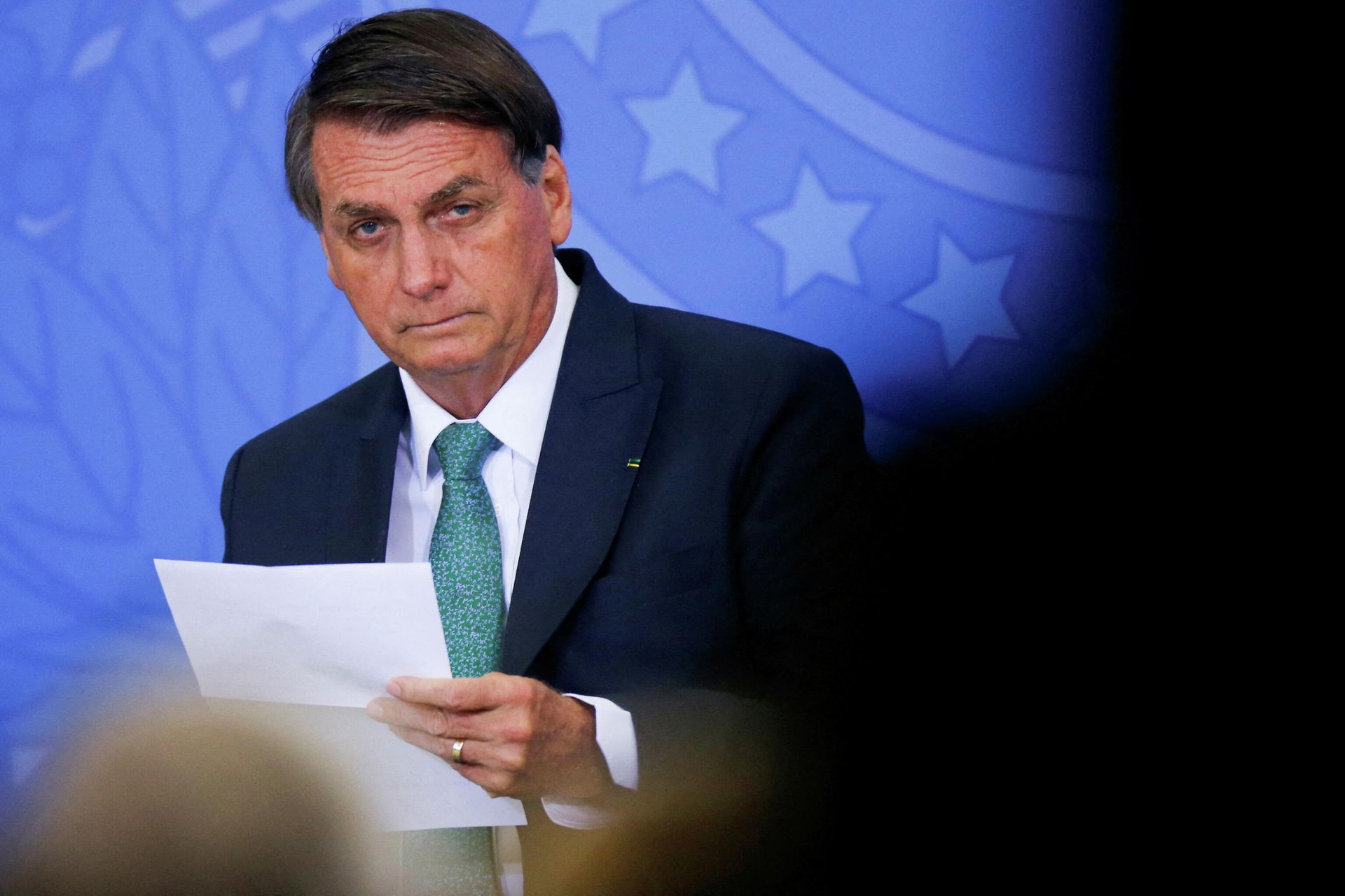 Presidente do Brasil, Jair Bolsonaro, durante cerimônia no Palácio do Planalto, Brasília, 28 de janeiro de 2022 - Sputnik Brasil, 1920, 02.02.2022