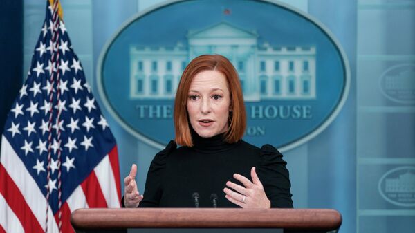 Secretária de imprensa da Casa Branca, Jen Psaki, durante briefing em 8 de fevereiro de 2022 - Sputnik Brasil