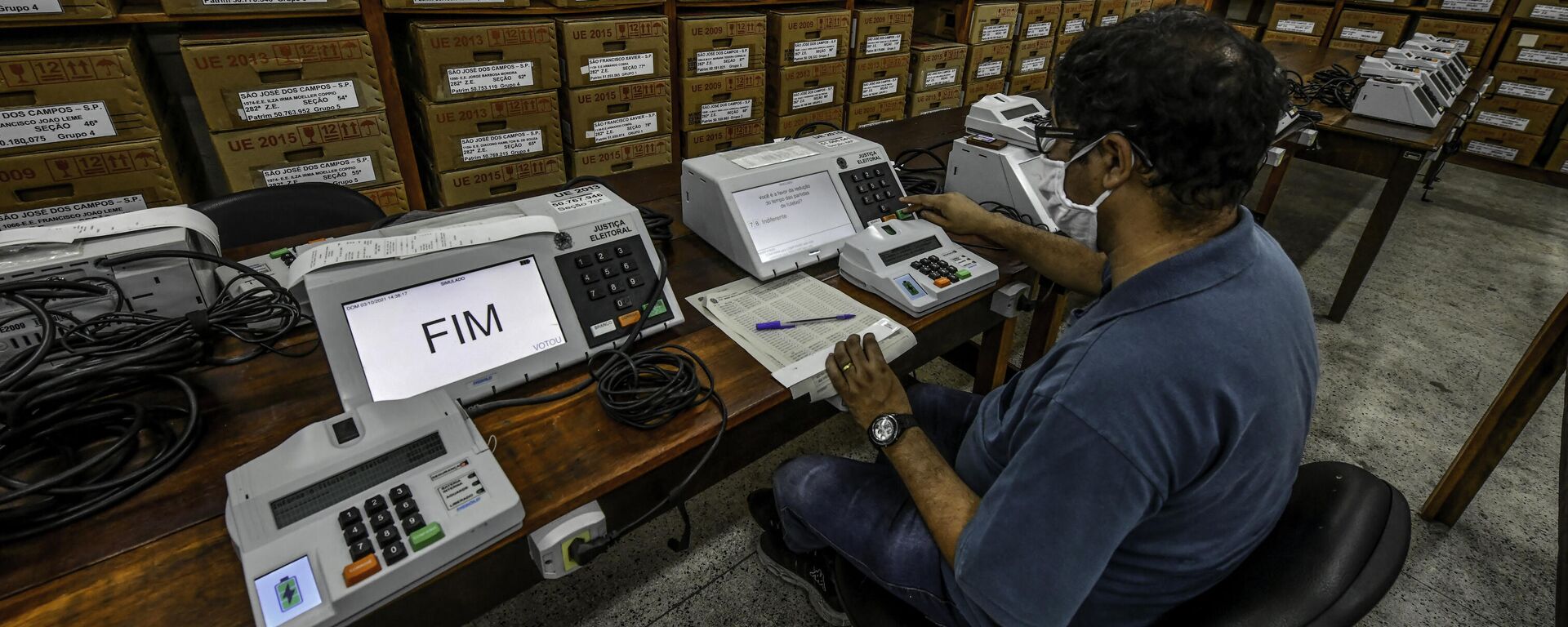 9º Simulado Nacional de Hardware de Urnas Eletrônicas, do TRE, em 10 de outubro de 2021 (foto de arquivo) - Sputnik Brasil, 1920, 13.08.2022