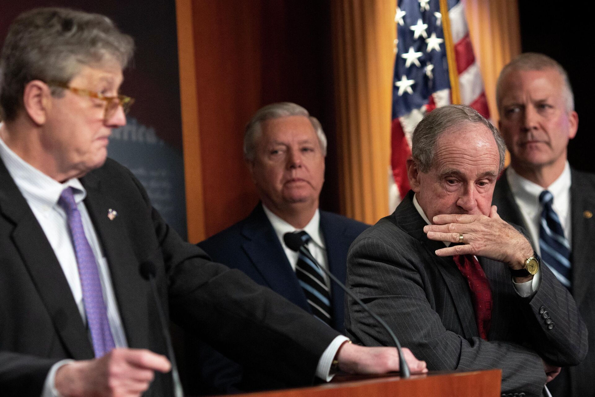 Senadores republicanos durante coletiva de imprensa no Capitólio, Washington, 2 de março de 2022 - Sputnik Brasil, 1920, 15.03.2022