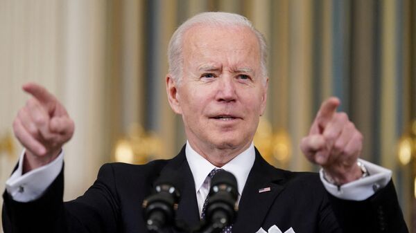 Presidente norte-americano, Joe Biden, anuncia projeto de orçamento para 2023 na Casa Branca, Washington, 28 de março de 2022 - Sputnik Brasil