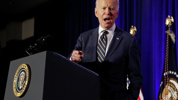 Joe Biden, presidente dos EUA, em coletiva de imprensa do Partido Democrata na Filadélfia, Pensilvânia, EUA, 11 de março de 2022. - Sputnik Brasil