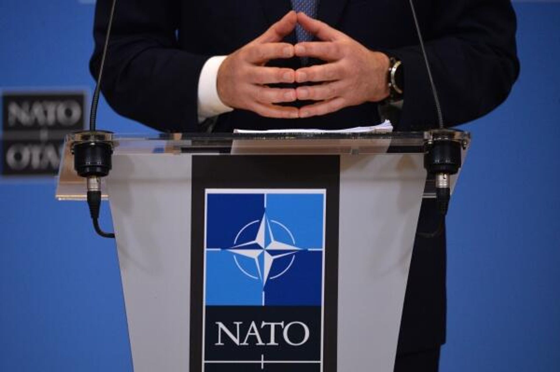  O secretário-geral da Organização do Tratado do Atlântico Norte (OTAN), Jens Stoltenberg, durante conferência de imprensa após reunião do Conselho Rússia-OTAN, em Bruxelas, 12 de janeiro de 2022  - Sputnik Brasil, 1920, 04.08.2022