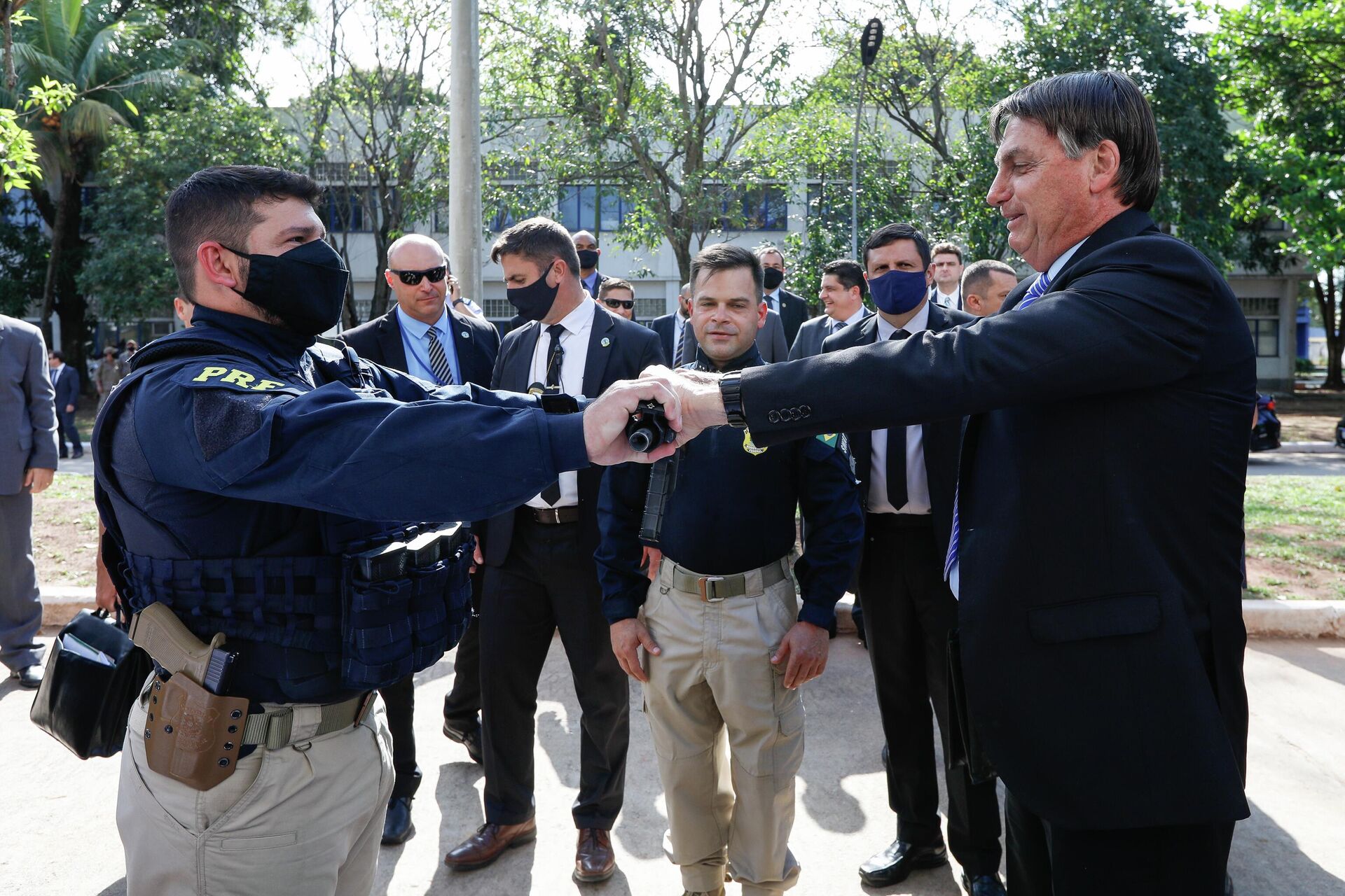 Presidente da República, Jair Bolsonaro durante ato de entrega de viaturas e de armamentos à Polícia Rodoviária Federal, 20 de fevereiro de 2020 - Sputnik Brasil, 1920, 30.11.2022