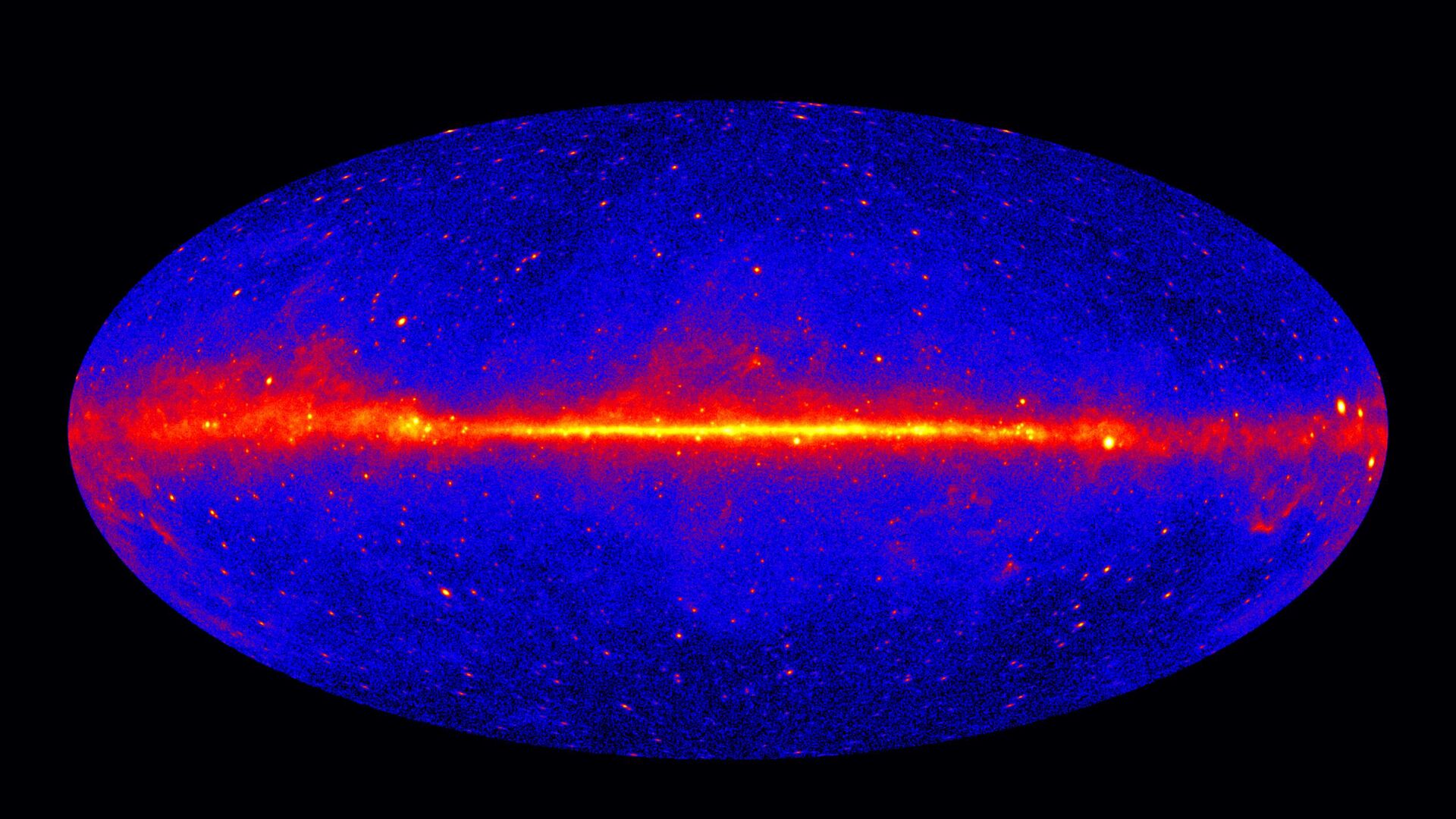 Imagem de raios gama da Via Láctea captada pelo Telescópio Fermi  - Sputnik Brasil, 1920, 01.05.2022