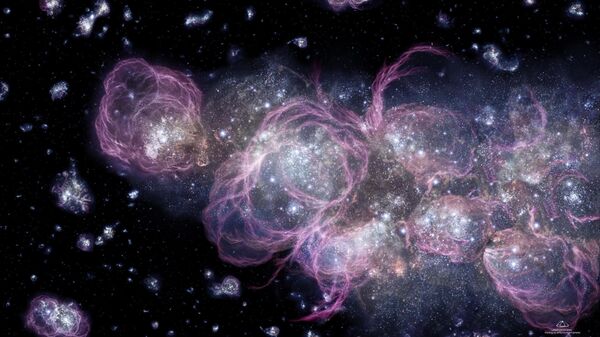 Impressão artística da formação estelar inicial, alguns milhões de anos após o Big Bang, NASA - Sputnik Brasil