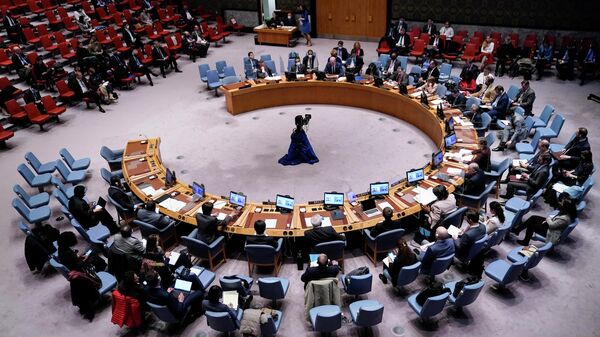 Reunião do Conselho de Segurança das Nações Unidas em 19 de abril de 2022, na sede da organização, em Nova York. - Sputnik Brasil