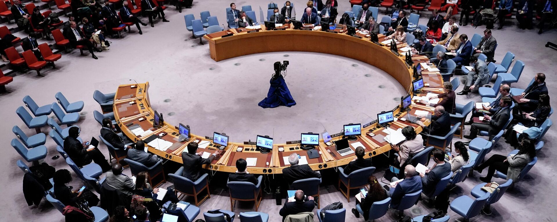 Reunião do Conselho de Segurança das Nações Unidas, em 19 de abril de 2022, na sede das Nações Unidas, em Nova York - Sputnik Brasil, 1920, 28.06.2022
