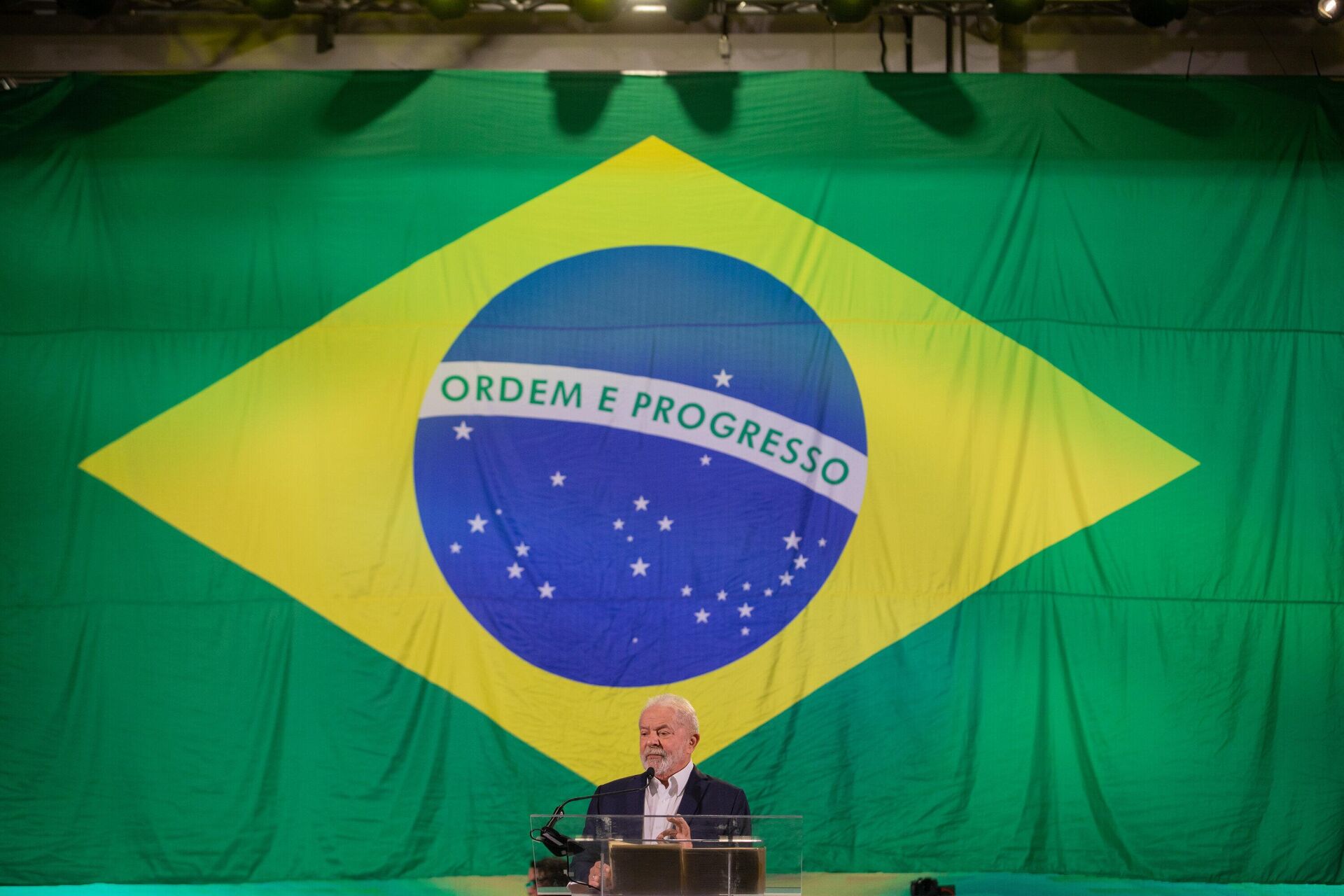 O ex-presidente Luiz Inácio Lula da Silva (PT) participa de evento de lançamento de sua pré-candidatura à presidência do Brasil, em São Paulo, 7 de maio de 2022 - Sputnik Brasil, 1920, 07.05.2022