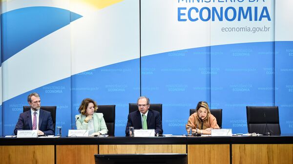 Ministro da Economia, Paulo Guedes, participa do lançamento da Plataforma digital Monitor de Investimentos, 9 de maio de 2022 - Sputnik Brasil