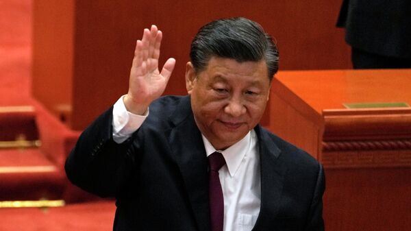 Presidente Xi Jinping em cerimônia no dia 8 de abril de 2022.  - Sputnik Brasil