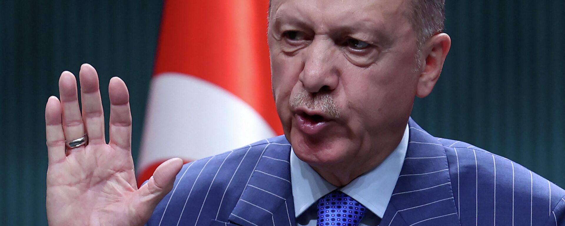 O presidente turco Recep Tayyip Erdogan fala durante uma coletiva de imprensa após uma reunião de gabinete no Complexo Presidencial em Ancara em 9 de maio de 2022 - Sputnik Brasil, 1920, 31.05.2022