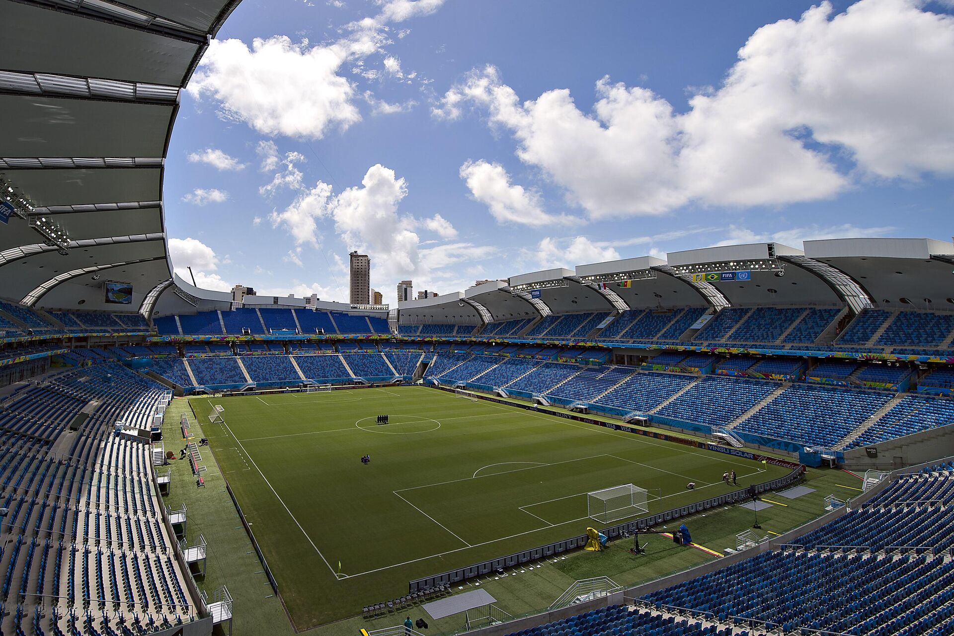 A vista interna da Arena das Dunas, estádio em Natal, Rio Grande do Norte, Brasil, 12 de junho de 2014 - Sputnik Brasil, 1920, 17.05.2022
