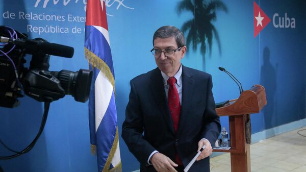 Bruno Rodríguez, ministro das Relações Exteriores cubano, após coletiva de imprensa em Havana, Cuba, 25 de abril de 2022 - Sputnik Brasil