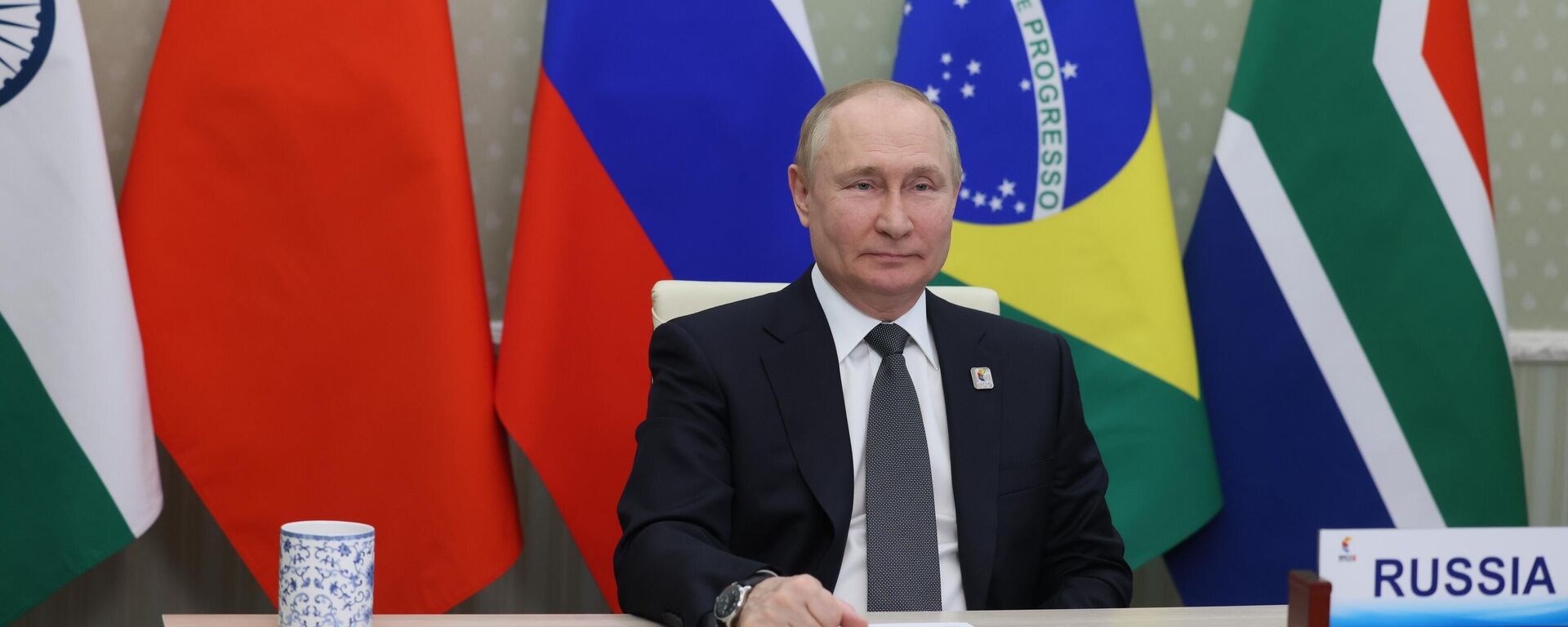 Presidente russo, Vladimir Putin, durante a XIV Cúpula do BRICS, em 23 de junho de 2022 - Sputnik Brasil, 1920, 07.09.2022