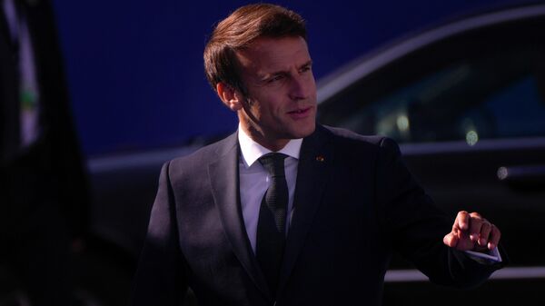 O presidente francês Emmanuel Macron chega para a cúpula da OTAN em Madri. Espanha, 30 de junho de 2022 - Sputnik Brasil