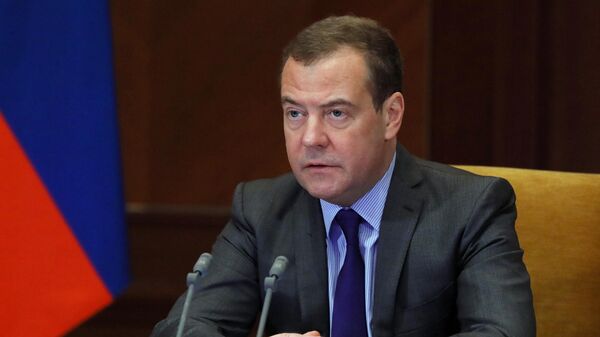 O ex-primeiro-ministro e presidente, vice-presidente do Conselho de Segurança da Rússia, Dmitry Medvedev, em 15 de fevereiro de 2022 - Sputnik Brasil