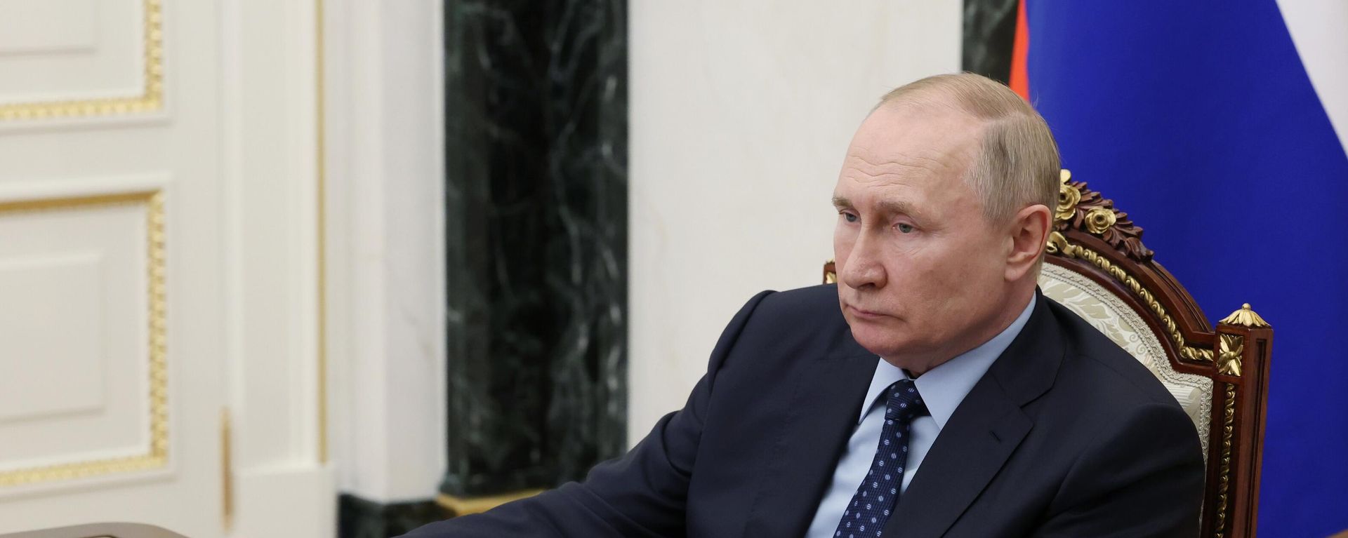 Presidente russo Vladimir Putin durante reunião com ministros em formato virtual, 8 de julho de 2022 - Sputnik Brasil, 1920, 08.07.2022