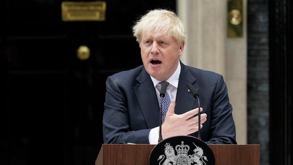 O então primeiro-ministro do Reino Unido, Boris Johnson, renuncia ao cargo, em 7 de julho de 2022 - Sputnik Brasil
