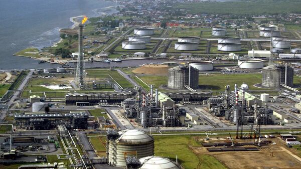 Vista aérea da planta de GNL da Nigéria em Bonny Island (foto de arquivo) - Sputnik Brasil