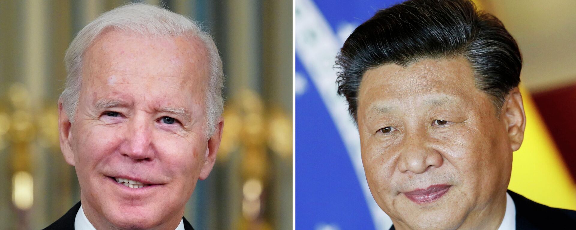 O presidente dos EUA, Joe Biden, em Washington, em 6 de novembro de 2021; e o presidente da China, Xi Jinping, em Brasília, no Brasil, em 13 de novembro de 2019 - Sputnik Brasil, 1920, 28.07.2022