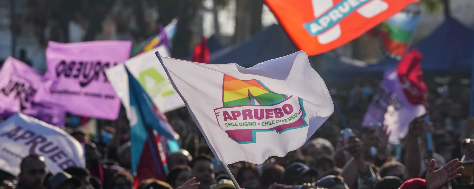 Manifestação em marcha do Apruebo, em favor da aprovação da proposta de nova Constituição do Chile, em Santiago, em 13 de agosto de 2022 - Sputnik Brasil, 1920, 02.09.2022