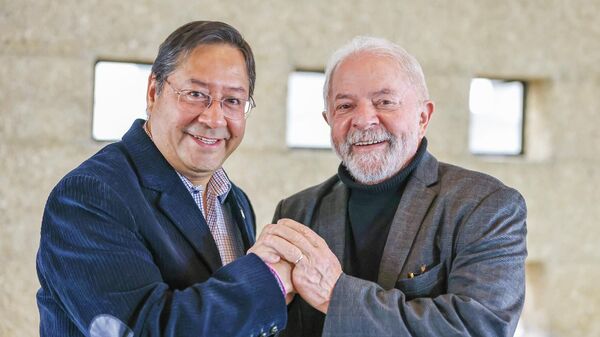 O ex-presidente Luiz Inácio Lula da Silva se reúne com o presidente da Bolívia, Luis Arce, em São Paulo, em 5 de setembro de 2022 - Sputnik Brasil