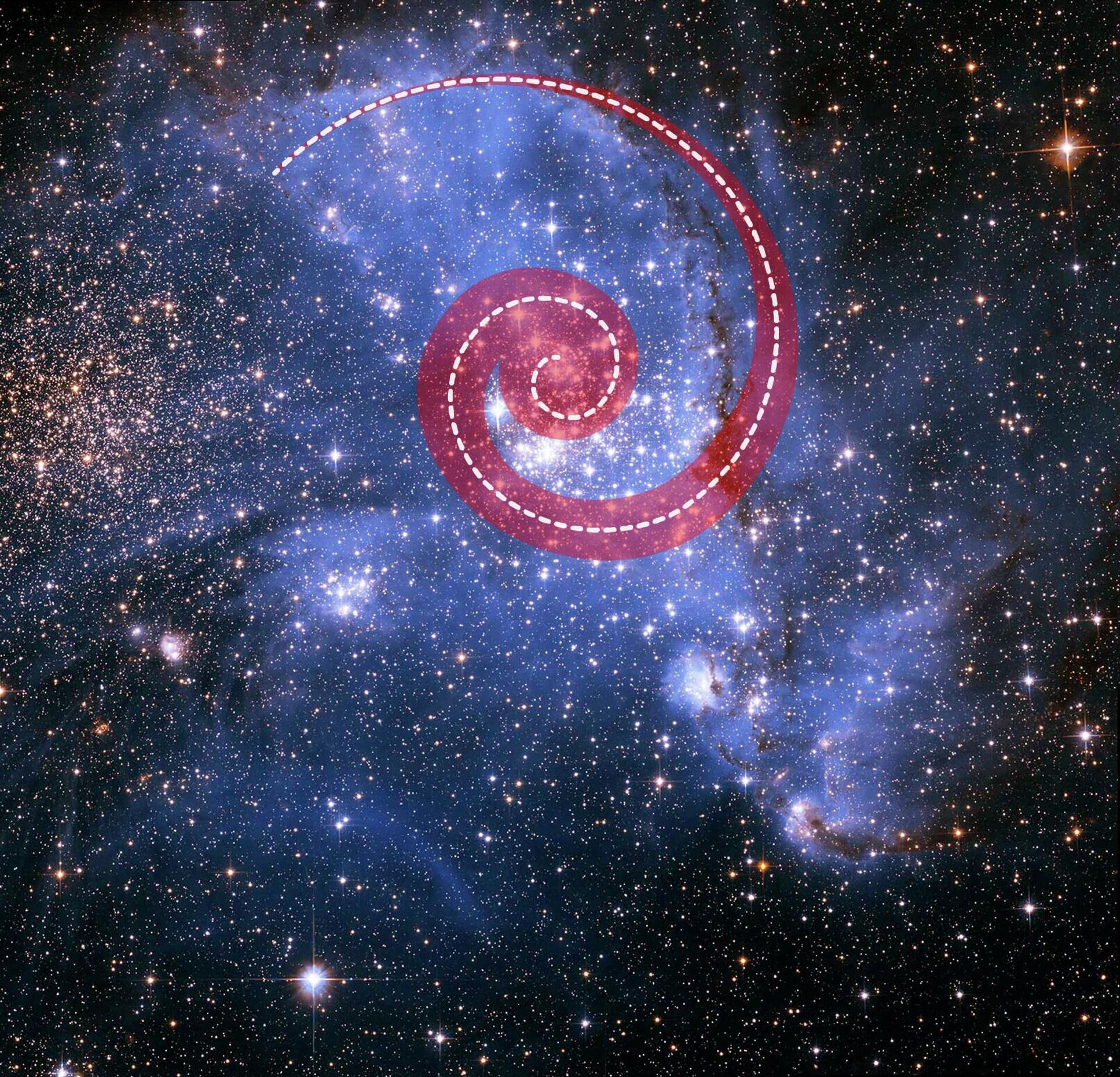 Com apenas 150 anos-luz de diâmetro, o aglomerado NGC 346, localizado na galáxia Pequena Nuvem de Magalhães, tem uma massa de 50 mil sóis - Sputnik Brasil, 1920, 11.09.2022